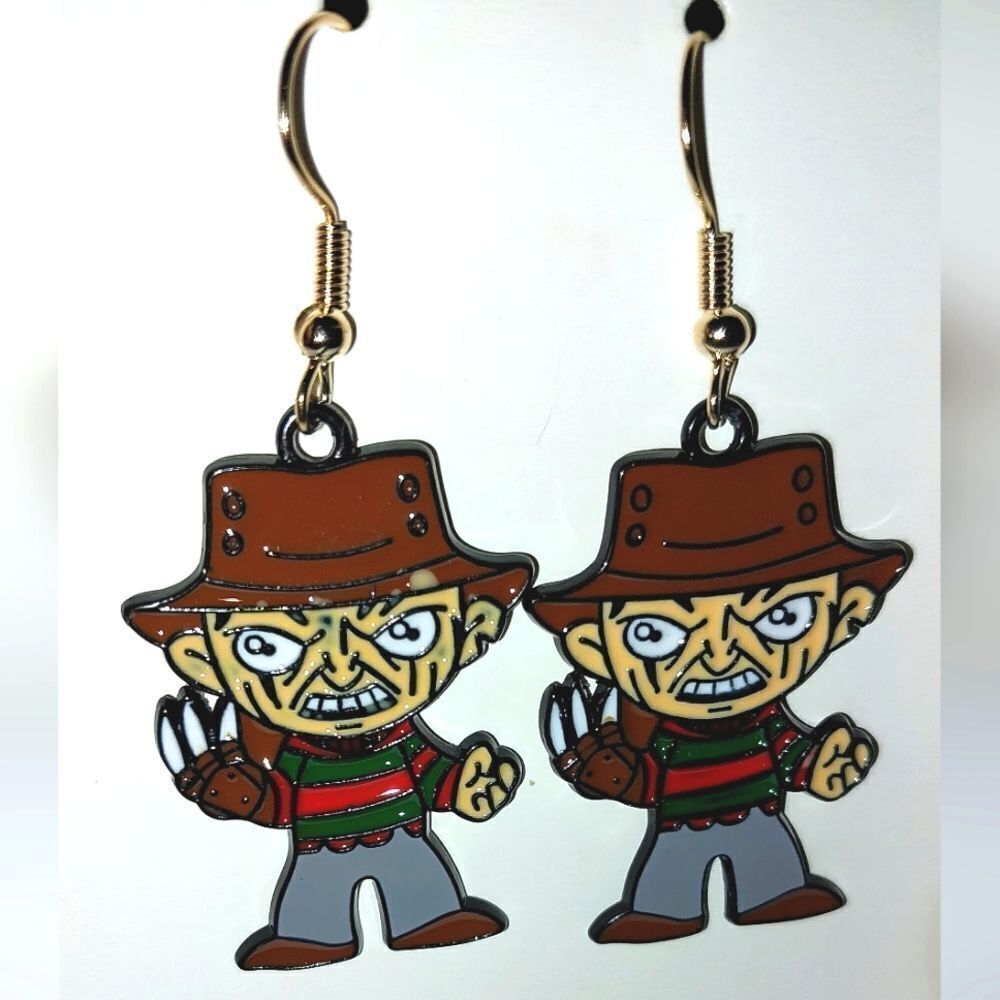 Fun Freddy Halloween Dangle Earrings For Adults